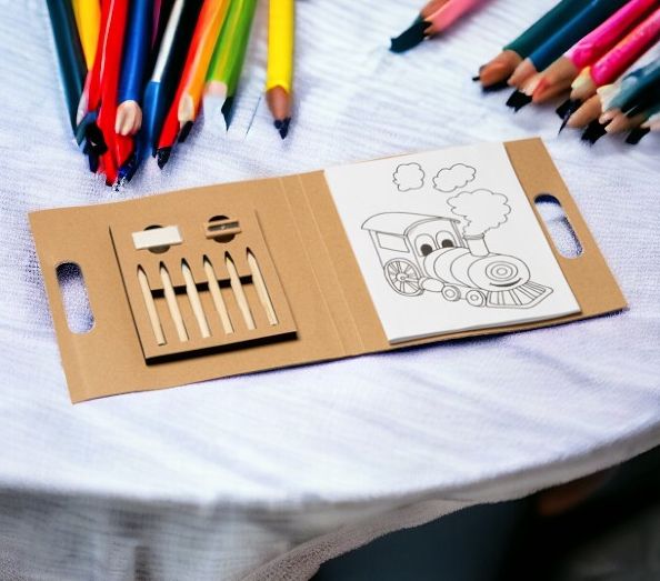 Набор RESOL из 6 карандашей в блокноте / Набор подарочных карандашей с разукрашкой